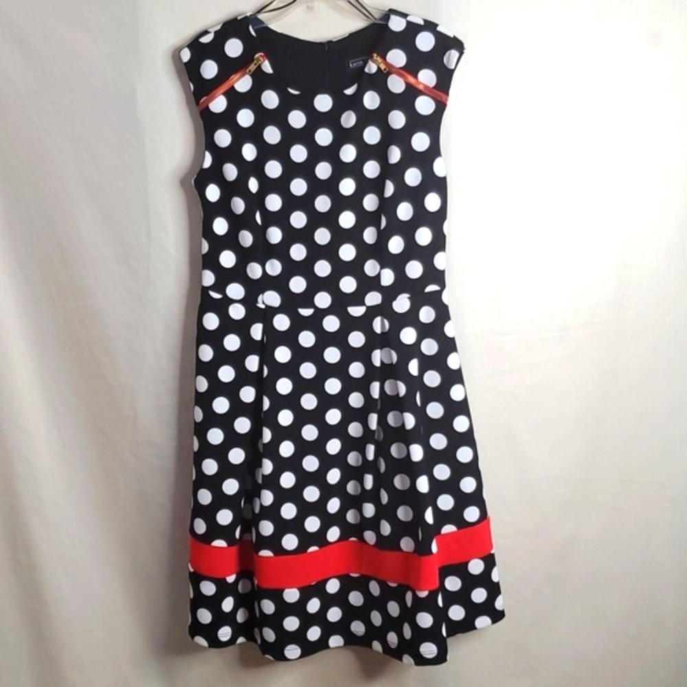Karin Stevens Women Dress, Size 6, Red, Black and white